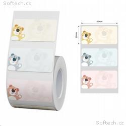 Niimbot štítky T 40x20mm 320ks Medvídci pro B21, B