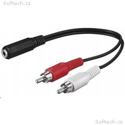 PremiumCord Kabel Jack 3.5mm-2xCINCH F, M 1,5m
