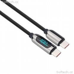Solight USB-C kabel s displejem, USB-C konektor - 