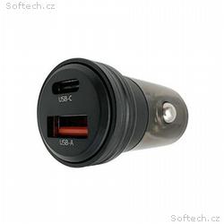 Solight nabíjecí adaptér do auta 30W USB-C + A, če