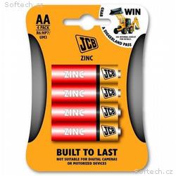 JCB zinko-chloridová baterie R06, blistr 4 ks