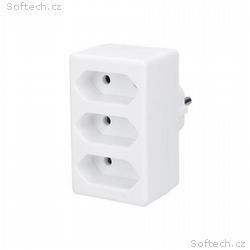 Solight rozbočka, 3x 2,5A, bílá