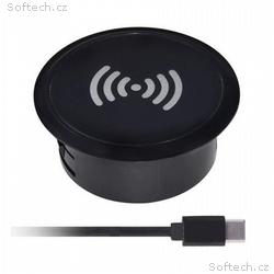 Solight bezdrátová vestavná nabíječka 15W, černá