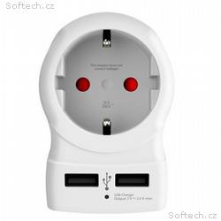 SKROSS cestovní adaptér USA USB pro použití ve Spo