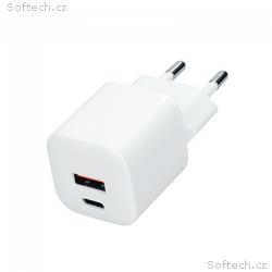 Solight USB-C + USB-A fast charger GaN 20W PD