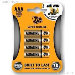 JCB SUPER alkalická baterie LR03, blistr 4 ks