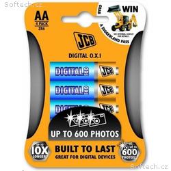 JCB OXI DIGITAL alkalická baterie LR06, blistr 4 k