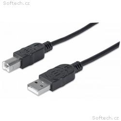 MANHATTAN Kabel USB 2.0 A-B propojovací 1,8m, čern