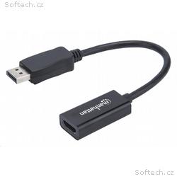 MANHATTAN Adaptér, DisplayPort, DP-Male, HDMI-Fema