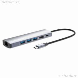 MANHATTAN Dokovací stanice USB-C 6v1, 1xHDMI, 1xUS