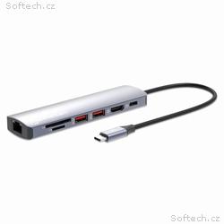 MANHATTAN Dokovací stanice USB-C 7v1, 1xHDMI, 1xUS