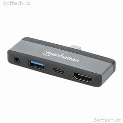 MANHATTAN Dokovací stanice USB-C 4v1, HDMI, USB-C 