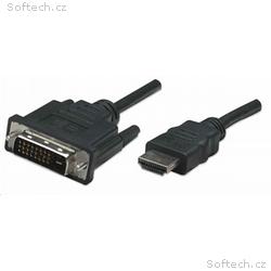 Manhattan kabel HDMI na DVI-D, Dual Link, 1m, čern