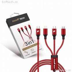 RhinoTech nabíjecí a datový kabel 3v1 USB-C (Micro