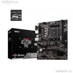 MSI MB Sc AM4 A520M PRO, AMD A520, VGA, 2xDDR4, mA