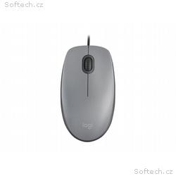 Logitech myš Corded M110 tichá, šedá, EMEA