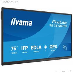 75" iiyama TE7512MIS-B4AG:IPS, 4K, 40P, USB-C