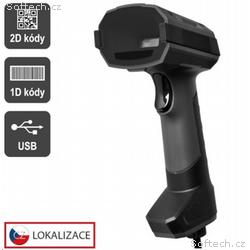Virtuos CCD 2D průmyslová čtečka HT-857, USB, tmav