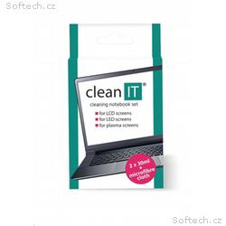 CLEAN IT čisticí roztok na notebooky s utěrkou, 2x