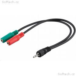 PREMIUMCORD Adaptér Jack 3,5mm 4pin - 2x stereo Ja