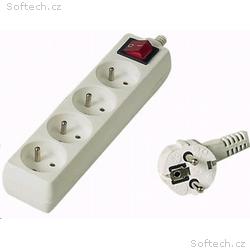 PREMIUMCORD Prodlužovací přívod 230V 2m, 4 zásuvky