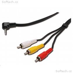 PremiumCord Video + Audio kabel, stereo 3.5mm 4 pi