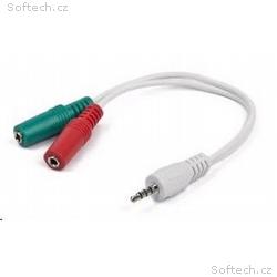 GEMBIRD Kabel rozdvojka jack 3,5mm (4 pólový) na 2