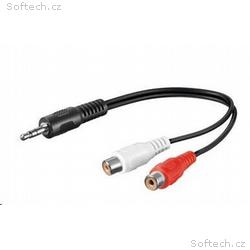 PREMIUMCORD Kabel audio 3,5mm Jack - 2x Cinch 20cm