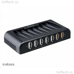 AKASA HUB USB Connect 7FC, 5x USB 2.0, 2 nabíjecí 