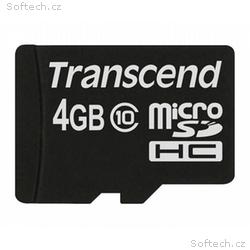 TRANSCEND MicroSDHC karta 4GB Class 10, bez adapté