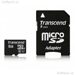 TRANSCEND MicroSDHC karta 8GB Premium, Class 10 UH