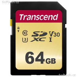 TRANSCEND SDXC karta 64GB 500S, UHS-I U3 V30 (R:95