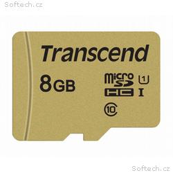 TRANSCEND MicroSDHC karta 8GB 500S, UHS-I U1 + ada