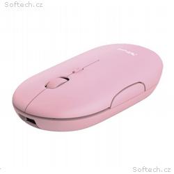 TRUST myš PUCK, bezdrátová, USB, růžová