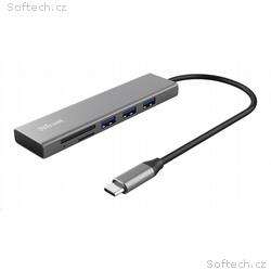 TRUST rozbočovač HALYX, Fast USB-C Hub & Card read