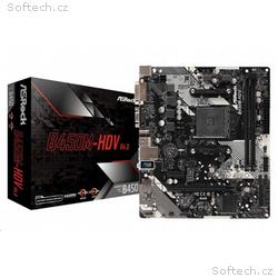 ASRock MB Sc AM4 B450M-HDV R4.0, AMD B450, 2xDDR4,