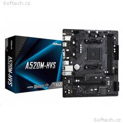 ASRock MB Sc AM4 A520M-HVS, AMD A520M, 2xDDR4, HDM