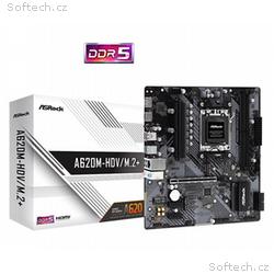 ASRock MB Sc AM5 A620M-HDV, M.2+, AMD A620, 2xDDR5