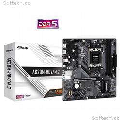 ASRock MB Sc AM5 A620M-HDV, M.2, AMD A620, 2xDDR5,