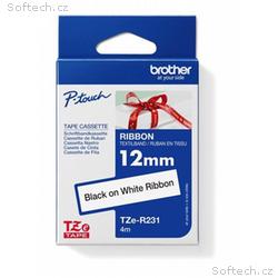 BROTHER TZE-R231 - kazeta TZ šířky 12mm, TEXTILNÍ 