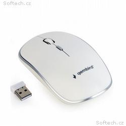 GEMBIRD myš MUSW-4B-01, bílá, bezdrátová, USB nano