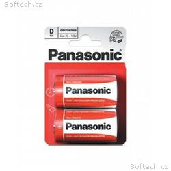 PANASONIC Zinkouhlíkové baterie Red Zinc R20RZ, 2B