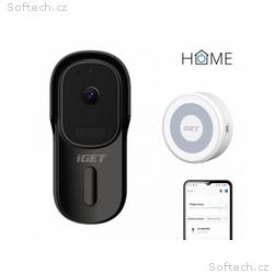 iGET HOME Doorbell DS1 Black + Chime CHS1 White