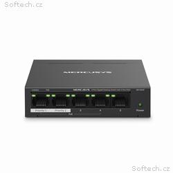 MERCUSYS switch MS105GP (5xGbE, 4xPoE+,65W, fanles