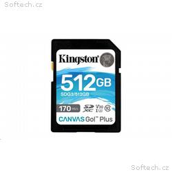 Kingston SDXC karta 512GB Canvas Go! Plus, R:170, 