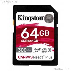 Kingston SDXC karta 64GB Canvas React Plus SDHC UH