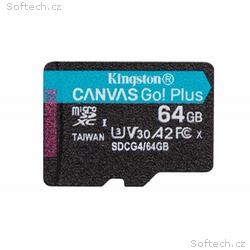 Kingston MicroSDXC karta 64GB Canvas Go! Plus, R:2