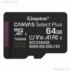 KINGSTON 64 microSDXC 100MB, s Read, UHS-I Speed C