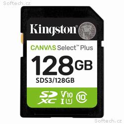 Kingston SDXC karta 128GB Canvas Select Plus, U1, 