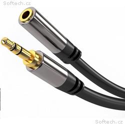 PremiumCord HQ stíněný prodlužovací kabel Jack 3.5